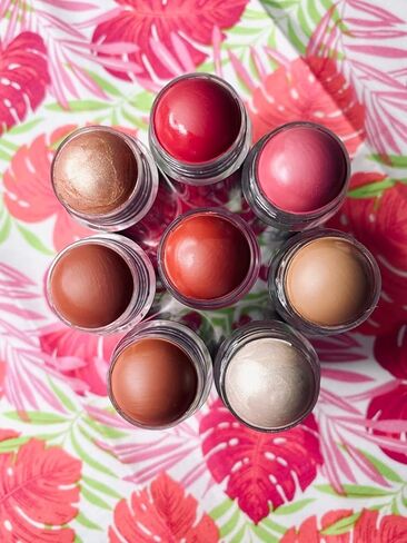 FANICEA 4 ألوان أحمر الخدود للخدود والشفاه غير اللامعة ثلاثية الأبعاد خافي عيوب الوجه وتسليط الضوء على مقاوم للماء يدوم طويلاً، كريم أساس طبيعي ناعم، مجموعة مكياج B in Kuwait