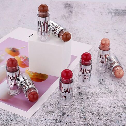 FANICEA 4 ألوان أحمر الخدود للخدود والشفاه غير اللامعة ثلاثية الأبعاد خافي عيوب الوجه وتسليط الضوء على مقاوم للماء يدوم طويلاً، كريم أساس طبيعي ناعم، مجموعة مكياج B in Kuwait