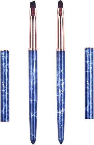 واي سي واي ان 2 قطعة من فرش فن الاظافر، فرشاة بيضاوية ومائلة لتنظيف الاظافر، فرشاة مانيكير فرنسية احترافية لصالونات التجميل والمنزل والمانيكير بنفسك in Kuwait