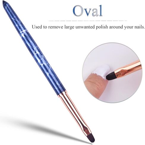 واي سي واي ان 2 قطعة من فرش فن الاظافر، فرشاة بيضاوية ومائلة لتنظيف الاظافر، فرشاة مانيكير فرنسية احترافية لصالونات التجميل والمنزل والمانيكير بنفسك in Kuwait