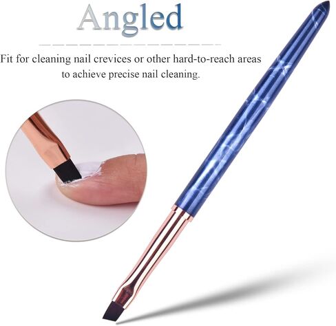 واي سي واي ان 2 قطعة من فرش فن الاظافر، فرشاة بيضاوية ومائلة لتنظيف الاظافر، فرشاة مانيكير فرنسية احترافية لصالونات التجميل والمنزل والمانيكير بنفسك in Kuwait