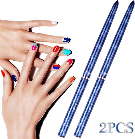 واي سي واي ان 2 قطعة من فرش فن الاظافر، فرشاة بيضاوية ومائلة لتنظيف الاظافر، فرشاة مانيكير فرنسية احترافية لصالونات التجميل والمنزل والمانيكير بنفسك in Kuwait