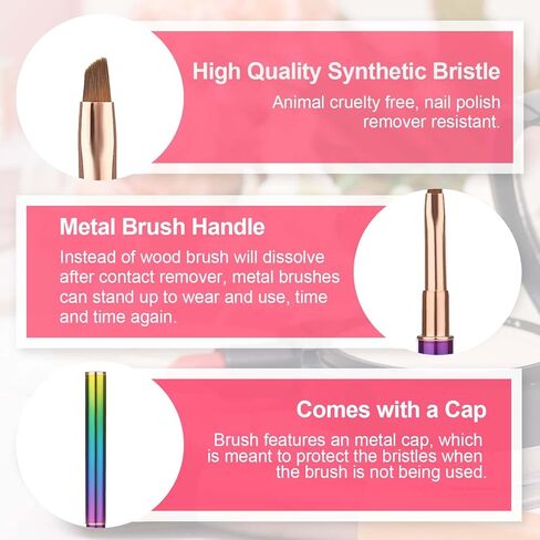 3pcs Nail Art Brushes Set, Nail Brushes for Nail Art Clean up Painting Brushes for Nails with Round & Angled & Flat Head Colorful Bling Nail Charms  for Nail Design Cleaning in Kuwait