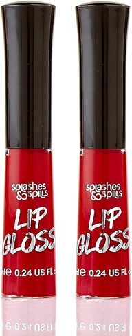Luxurious Black Lip Gloss - Vibrant Color with Full Coverage and Shiny Finish, Moisturizing Formula Nourishes Lips - 2 Pack - by Splashes & Spills in Kuwait