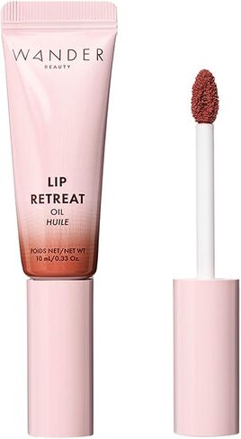 Wander Beauty Lip Retreat Oil - Oasis Glow (Shimmery Clear) - 4 in 1 Tinted Lip Oil + Moisturizing Lip Gloss With Avocado, Vitamin E & Rosehip - Hydrating Luxurious Lip Care for Dry Lips - 0.33 fl oz in Kuwait