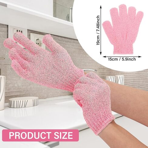 WLLHYF 2 Pcs Exfoliating Shower Gloves, Double Sided Exfoliating Bath Gloves 100% Nylon Deep Clean Body Scrubber Bathing Accessories for Women Men Exfoliation Mitt Beauty Massage Spa in Saudi Arabia