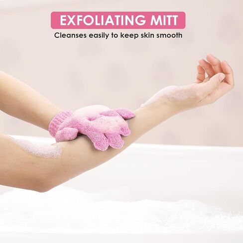 WLLHYF 2 Pcs Exfoliating Shower Gloves, Double Sided Exfoliating Bath Gloves 100% Nylon Deep Clean Body Scrubber Bathing Accessories for Women Men Exfoliation Mitt Beauty Massage Spa in Saudi Arabia