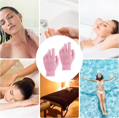 WLLHYF 2 Pcs Exfoliating Shower Gloves, Double Sided Exfoliating Bath Gloves 100% Nylon Deep Clean Body Scrubber Bathing Accessories for Women Men Exfoliation Mitt Beauty Massage Spa in Saudi Arabia
