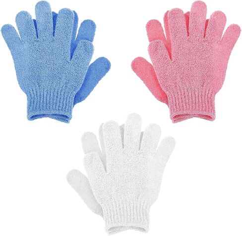 WLLHYF 2 Pcs Exfoliating Shower Gloves, Double Sided Exfoliating Bath Gloves 100% Nylon Deep Clean Body Scrubber Bathing Accessories for Women Men Exfoliation Mitt Beauty Massage Spa in Saudi Arabia