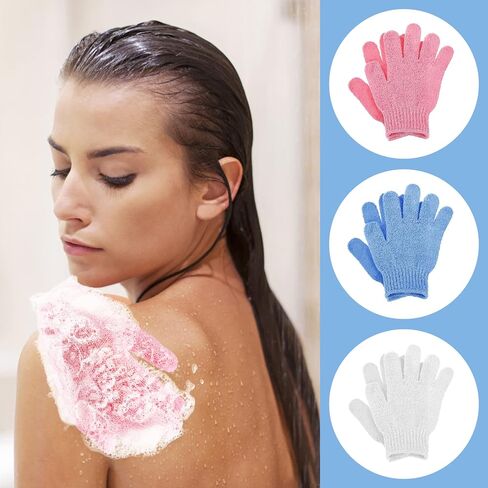 WLLHYF 2 Pcs Exfoliating Shower Gloves, Double Sided Exfoliating Bath Gloves 100% Nylon Deep Clean Body Scrubber Bathing Accessories for Women Men Exfoliation Mitt Beauty Massage Spa in Saudi Arabia