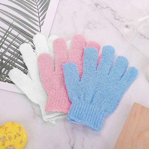 WLLHYF 2 Pcs Exfoliating Shower Gloves, Double Sided Exfoliating Bath Gloves 100% Nylon Deep Clean Body Scrubber Bathing Accessories for Women Men Exfoliation Mitt Beauty Massage Spa in Saudi Arabia