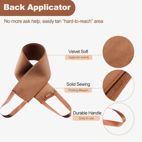 Sanfery Self Tanner Mitt - أداة تطبيق قفاز التسمير الذاتي مع براءة اختراع أمريكية، قفاز تسمير البشرة لأداة تسمير البشرة الذاتية، أداة توزيع المكياج الخلفية، قفاز تسمير ذاتي صغير، 3 مجموعات من قفازات تسمير البشرة الذاتية، قفاز أسمر in Saudi Arabia