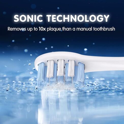 SARMOCARE Sonic Electric Toothbrush with 6 Replacement Heads and Premium Travel Case, 4 Modes, Rechargeable Power Toothbrush, Navy Blue M300 in Saudi Arabia
