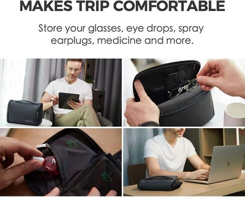 حقيبة أدوات الزينة للرجال من Bee Nesting حقيبة سفر احترافية للنساء مع خطاف تعليق، حقيبة مكياج كبيرة مقاومة للماء للإكسسوارات والشامبو والحلاقة وأدوات الزينة، سعة قابلة للتحويل 1-3 لتر (أسود) in Kuwait