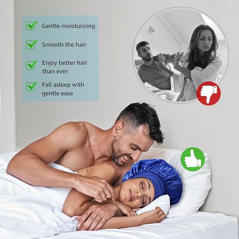 Silk Bonnet for Sleeping, 4 PCS Hair Wrap Sleeping Satin Bonnet For Women- Extra Soft Elastic Band Silk Hair Wrap for Curly Hair& Natural Hair in Kuwait