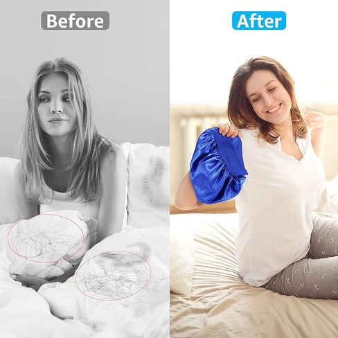 Silk Bonnet for Sleeping, 4 PCS Hair Wrap Sleeping Satin Bonnet For Women- Extra Soft Elastic Band Silk Hair Wrap for Curly Hair& Natural Hair in Kuwait