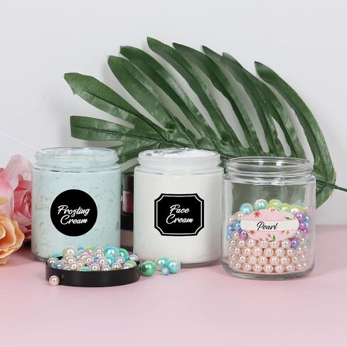 EkkoVla 24 Pack 8 oz Amber Round Glass Jars with 24 Black Lids, Candle Making Jar, Empty Refillable Cosmetic Containers for Lotions, Face Creams, Body Butter, Powders, Ointments, Beauty Products in Saudi Arabia