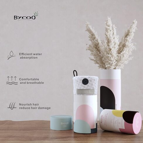 BYCOO Waffle Hair Towel Wrap, Large Microfiber Hair Drying Towels With Button&Elastic, Anti Frizz Head Towle|Super Absorbent | Soft Quick Dry Hair Turban for Women & Wet, Curly, Long &Thick Hair-White in Saudi Arabia