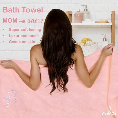 Hair Towel Spa Gifts for Mom - Microfiber Hair Drying Towel Wrap and Bath Towel Spa Gift Set. Birthday Gifts for Mom. Gifts for Mother's from Daughter or Son. New Mom Gifts. in Saudi Arabia