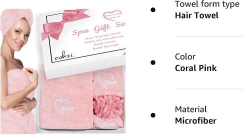 Hair Towel Spa Gifts for Mom - Microfiber Hair Drying Towel Wrap and Bath Towel Spa Gift Set. Birthday Gifts for Mom. Gifts for Mother's from Daughter or Son. New Mom Gifts. in Saudi Arabia