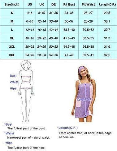 Zexxxy المرأة حمام / دش التفاف منشفة اللباس مع الأشرطة إغلاق قابل للتعديل خفيفة الوزن طول الركبة الجسم يلتف S-XXXL in Kuwait