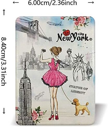 Girls & Women Fashion Elegant New York Souvenir Rectangle Travel Mirror Hand Mirror Cosmetic Makeup Compact Mirror (JMR-270801J) in Kuwait
