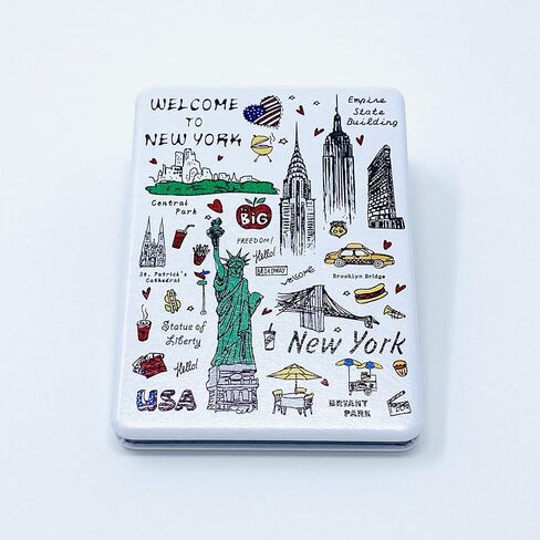 Girls & Women Fashion Elegant New York Souvenir Rectangle Travel Mirror Hand Mirror Cosmetic Makeup Compact Mirror (JMR-270801J) in Kuwait