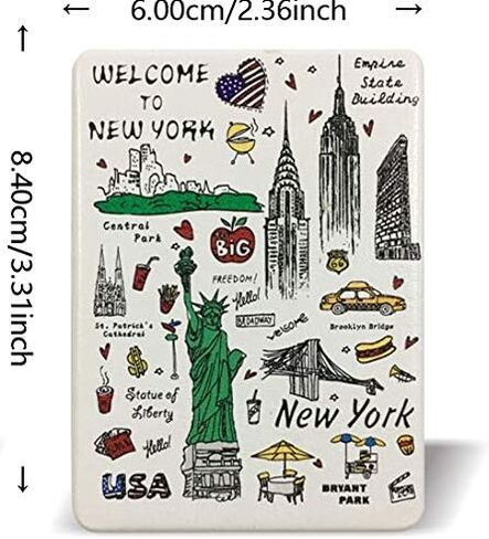 Girls & Women Fashion Elegant New York Souvenir Rectangle Travel Mirror Hand Mirror Cosmetic Makeup Compact Mirror (JMR-270801J) in Kuwait
