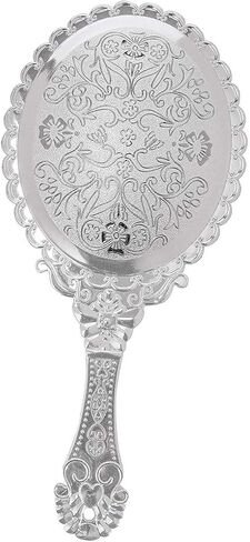 Jiuniu Handheld Mirror with Handle Vintage Compact for Personal Makeup Vanity Hand Held Mirror Tone Victorian Vanity Mirror 9.8x4.5in in Kuwait