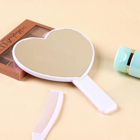 Jiuniu Handheld Mirror with Handle Vintage Compact for Personal Makeup Vanity Hand Held Mirror Tone Victorian Vanity Mirror 9.8x4.5in in Kuwait