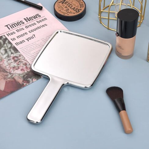 Hand Held Mirror Electroplate Mirror Sliver, Square 6.7 x 3.9 inch in Saudi Arabia