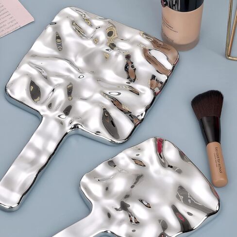 Hand Held Mirror Electroplate Mirror Sliver, Square 6.7 x 3.9 inch in Saudi Arabia