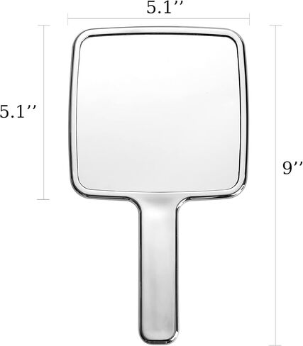 Hand Held Mirror Electroplate Mirror Sliver, Square 6.7 x 3.9 inch in Saudi Arabia