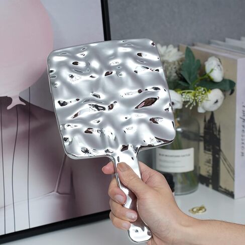 Hand Held Mirror Electroplate Mirror Sliver, Square 6.7 x 3.9 inch in Saudi Arabia