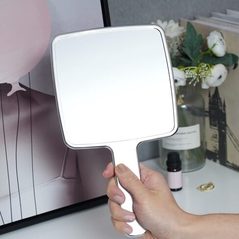 Hand Held Mirror Electroplate Mirror Sliver, Square 6.7 x 3.9 inch in Saudi Arabia