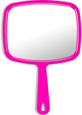 DecorRack 3 Large Hand Mirrors, Multi-Purpose Mirror with Hanging Hole in Handle Ideal for Travel, Makeup, Desk, Grooming, and Shaving, Assorted Colors 5.5" W x 6.6" L (3 Pack) in Saudi Arabia