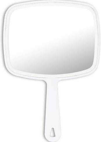 DecorRack 3 Large Hand Mirrors, Multi-Purpose Mirror with Hanging Hole in Handle Ideal for Travel, Makeup, Desk, Grooming, and Shaving, Assorted Colors 5.5" W x 6.6" L (3 Pack) in Saudi Arabia