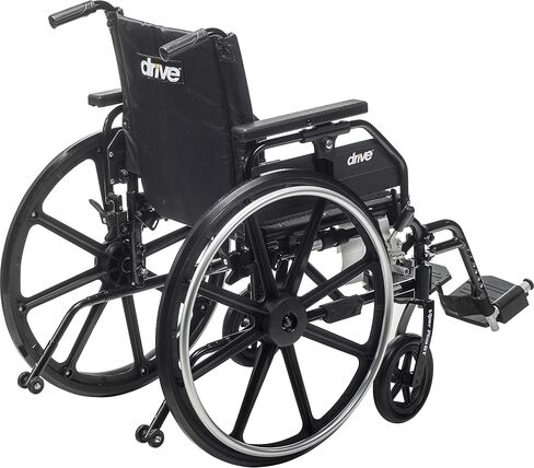 Drive Medical Viper Plus Gt Wheelchair with Universal Armrests, Elevating Legrests, 16" Seat, Deep Green Frame, Black Upholstery in Saudi Arabia