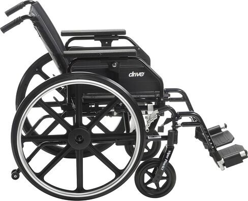 Drive Medical Viper Plus Gt Wheelchair with Universal Armrests, Elevating Legrests, 16" Seat, Deep Green Frame, Black Upholstery in Saudi Arabia
