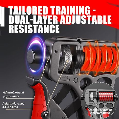 Hand Exerciser Grips for Strength Training, Grip Strength for Man and Women Hand Grip Strength Trainer with Adjustable (44-154lbs), Hand Squeezer Grip Strength for Muscle Building & Injury Recover in Saudi Arabia
