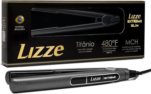 Professional Flat Iron Hair Straightener Plancha De Cabello Professional - Titanium Hair Iron Straightens Frizzy Hair Curls Sleek Salon Hair Styling Tool - Lizze Extreme Slim 1" Pro Straightening Iron in Saudi Arabia