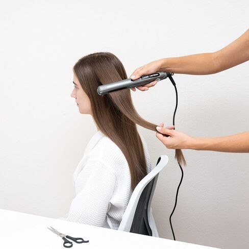 Professional Flat Iron Hair Straightener Plancha De Cabello Professional - Titanium Hair Iron Straightens Frizzy Hair Curls Sleek Salon Hair Styling Tool - Lizze Extreme Slim 1" Pro Straightening Iron in Saudi Arabia