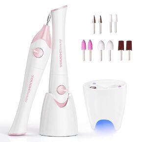 TOUCHBeauty Electric Nail File 5in1 Professional Manicure Pedicure Kit with Stand, Nail Buffer Drill Polisher for Natural Fingernails Toenails 5 Bits Golden TB-1335 in Kuwait