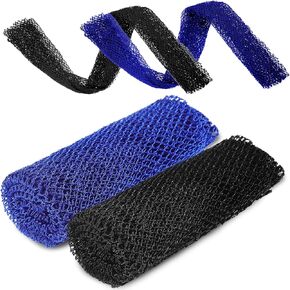 2 Pieces African Exfoliating Net Bath Sponge African Net Long Back Scrubber Body Shower Scrubber Back Scrubber Skin Smoother for Daily Use or Stocking Stuffer (Blue, Black) in Saudi Arabia