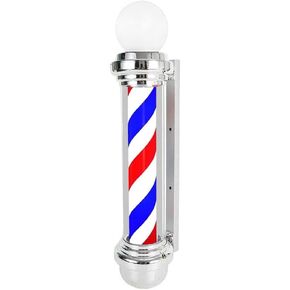 TSVMUO Classic Barber Shop 35 بوصة دوارة LED خطوط ضوء عمود صالون الشعر علامة مفتوحة أحمر أبيض أزرق ضوء دوار للتركيب على الحائط، IP54 مقاوم للماء لتوفير الطاقة in Kuwait