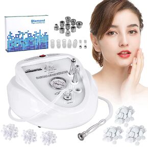 2 in 1 Diamond Microdermabrasion Machine Professional Blackhead Removal Equipment, 65-68cmHg Suction Power Professional Dermabrasion Facial Skin Care Massager for Home Salon Use with 300 Cotton Filter