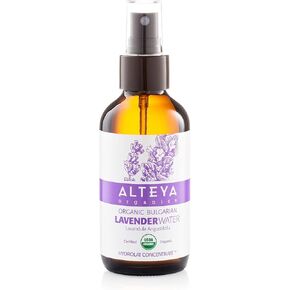 Alteya Organics Lavender Water USDA Certified Organic Facial Toner, 2 Fl Oz/60mL Pure Bulgarian Lavandula Angustifolia Flower Water, Award-Winning Moisturizer Amber Glass Spray Bottle