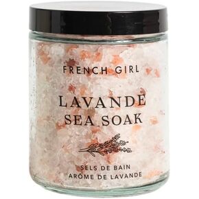 French Girl Lavender Bath Salts - Soothing Epsom Salt for Soaking, Aromatherapeutic Blend of Dead Sea Salt for Sore Muscles, Detoxing, and Relaxation, Clean, Vegan & Cruelty-Free, 10oz