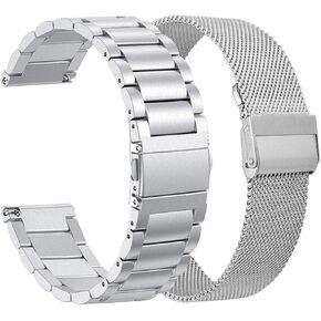 ViCRiOR Watch Bands Compatible with 18mm Garmin Venu 3S/Venu 4 41mm/ Vivoactive 4S /Venu 2s / Vivomove 3S, Solid Stainless Steel Watchband+ Mesh Strap Bracelet for Garmin Forerunner 255s/265S in Kuwait