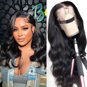 12 Inch Short Bob Wig Human Hair Body Wave 13x4 HD Lace Frontal Bob Wigs Human Hair Free Part 180% Density Loose Wavy Bob Lace Front Wigs Human Hair for Black Women Glueless Natural Black